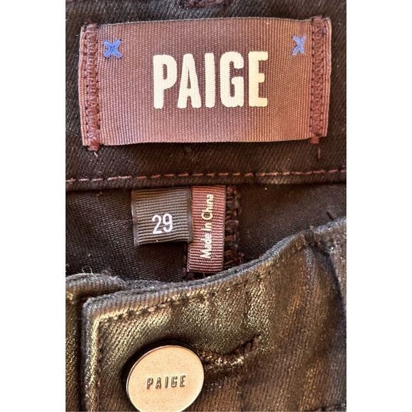 Paige Mayslie Straight Ankle in Black Fog Luxe Coating NWT Size 29 - Picture 11 of 11